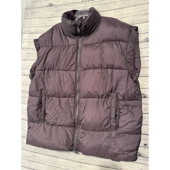 Free People FP Movement In A Bubble Puffer Vest Womens Sz L Oversized Purple - Picture 2 of 14